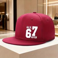 Šeši Septyni Grafinė Juoda Snapback Kepuraitė Unisex Poliesterio Streetwear Reguliuojama Kepurė One Size