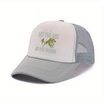 Let The Dog Do The Talking Trucker Hat Polyester Adjustable Print Casual Cap for Unisex Adults One Size
