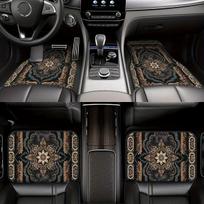 Automobilio grindų kilimėliai, Bohemiškas raštas, Universalūs automobilio grindų kilimėliai, Neslystantys ir atsparūs dėmėms, Lengvai valomi, Automobilio interjero aksesuarai 33*44cm 2pcs gray
