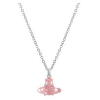 Vivienne Westwood Tammy Saturn shape translucent three-dimensional cyberpunk zircon brass necklace women's neon pink 8053195136247 sidabras