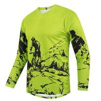 Yellow Motocross Jersey Youth Dirt Bike Shirts Boys mtb BMX Off Roading Jersey Girls Motocycle Long Sleeve Cycling Jersey Kids S