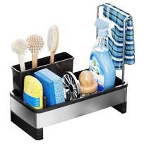 Modern Rectangle Stainless Steel Floor Kitchen Sink Rack Multi-Functional Detachable Non-Folding Single Tier Clothes Drying Rack juoda