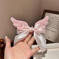 Plush Angel Wing Hair Clip Alligator Clip Hair Barrette New Back Head Clip balta