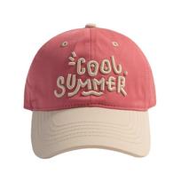 2-7 Years Summer Letter Embroidery Baseball Caps Breathable Adjustable Beach Cap Sun Protection Large Brim Peaked Hat Children rožinė raudona spalva