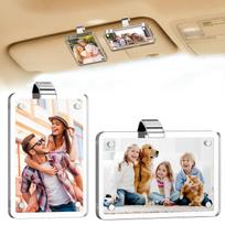 2/4/8Pcs Car Picture Holder, Acrylic Magnetic Personalized Photo Holder Car Accessories Car Photo Holder Car Visor Clip,Personalized Car Picture Frame 2-PACK