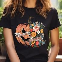 Hippie Halloween Graphics Shirt, Pumpkin Fall Halloween Shirt XL