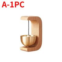 4/1PCS Wooden Wind Chimes Magnetic Brass Doorbell Wireless Jingle Bell Entrance Door Bells Hanging Pendants for Home Decoration