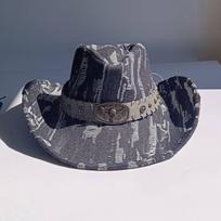 Canvas Cowboy Hat Bull Head Accessories Panama Hat Autumn And Winter Women'S Men'S Western Cowboy Hat Party Hat Sombrero Vaquero M55-58cm black