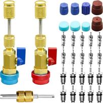 31-Piece R134A Valve Core Quick Remover Kit – Installation Tools, High and Low Pressure Valve Core Removal Tool with 5V1 R134A Valve Core AC Service 31PCS