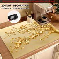 1Pcs Rubber Drying Mat With Leaf Stove Print For Coffee Shop Restaurant Kitchen Carpet Tableware Durable Diatom Mud Table Mat Pet Mat Coffeeware 30*40cm