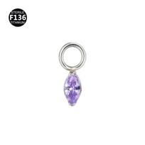 F136 Titanium Kite Cz Dangle Charm For Helix Cartilage Clicker Attachment Pendant Earlobe Piercing Jewelry A4