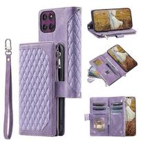 Compatible For Motorola Edge 70 5G Wallet Case Rhombus Stitching Line PU Leather Phone Cover with Wrist Strap juoda