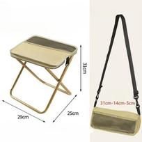 Folding Stool Outdoor Backpack Pen Case Stool Portable Simple Camping Equipment Shoulder Bag Stool Sports Folding Chair Handbag chaki