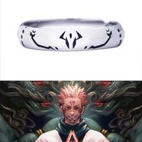 Kaisen Ryomen Sukuna Itadori Yuji žiedas Cosplay metalinis atidarymas, reguliuojamas unisex