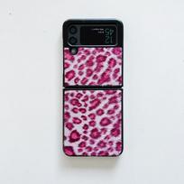 For Samsung Galaxy Z Flip 4 3 Zflip4 Case Trendy Leopard Fluff Texture Silicone Folding Shockproof Protection Cover Accessories for Galaxy Z Flip 3 rožinė raudona spalva