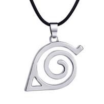 Unisex metalo anime Naruto logotipas pakabukas karoliai Cosplay Hokage aksesuaras sidabras