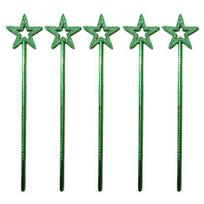 5 vnt Fairy Wand Puikaus darbo žvaigždės formos lazdelės Patvarios aprangos reikmenys festivalio vakarėliui papuošti žalia