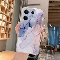 Marmurinės katės gėlių raštais minkštas skaidrus silikoninis telefono dėklas skirtas Xiaomi Redmi Note 13 Pro 13C fotoaparato smūgiams atsparus apsauginis guminis buferio dangtelis Xiaomi Poco X3