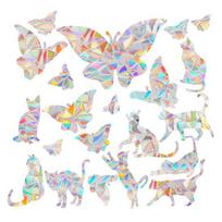 Vaivorykštės langų lipdukai PVC Suncatcher Prism Nelipnūs lipdukai vandeniui atsparūs statiniai lipdukai C