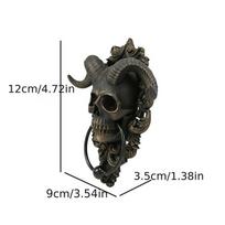 1pc Goat Skull Door Hanging Resin Hell Demon Skull Decoration Pendant Door Knocker Gothic Door Knocker Home Decoration