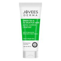 Jovees Derma Žaliosios arbatos veido prausiklis riebiai odai, linkusiai į spuogus | Giliai valantis poras, švelnus, riebalų išsiskyrimą reguliuojantis prausiklis | Neišsauskinantis, kasdienis veido prausiklis 100 ml