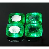 CERTIFIED 40.2 Ct Natural Green Emerald Cushion Cut Lot Ring Size Loose Gemstone MULTTIQ9 13.2 mm approx. žalia