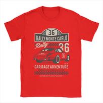 World Rally Monte Carlo Car T Shirts Men's 100% Cotton Novelty T-Shirt O Neck Racing Motorsport Tee Shirt merchandise Printed S
