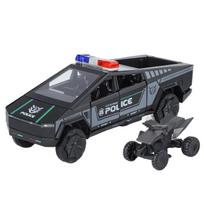 1/24 Tesla Cyber Trucks Lydinio Pikapo Automobilio Modelis Metalinis Liejimo Formomis Visureigis Automobilio Modelis Garso ir Šviesos Simuliacija Vaikų Žaislas Dovana juoda