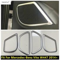 Car Inner Door Speaker Stereo Loudspeaker Audio Sound Frame Cover Trim Matte Accessories For Mercedes-Benz Vito W447 2014 - 2025 gray
