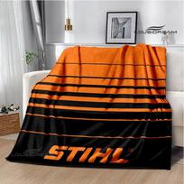 3D „Stihl“ logotipas spausdintos antklodės pikniko antklodės Šilta flanelinė antklodė Minkšta ir patogi antklodė Namų lovos patalynė Gimtadienio dovana 75x90cm