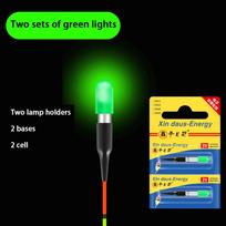 2 rinkiniai LED elektroniniai švytintys meškerės plūduriukai Žalias/Raudonas švytėjimo strypelis Daugiaspalvė LED elektroninė CR311 uodegėlė Priedas žalia