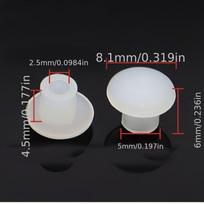 100 vnt. Spintos 5 mm plastikiniai skylės kamštukai, Baldų spintelės eilės skylės kamštukai, Spintos kamštelio skylės kamštukas, Varžto skylės dekoratyvinis dangtelis 100Pcs skaidrios baltos spalvos
