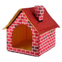 Cozy Dog House with Removable Mat for Small to Large Dogs 16 x 15 x 17 Inches X3UC raudona