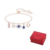 Swarovski Symbolica Rose Gold plated Bracelets Womens Blue F-Love Red Gift Box rožinio aukso spalvos