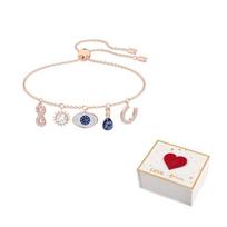 Swarovski Symbolica Rose Gold plated Bracelets Womens Blue F-white gift box rožinio aukso spalvos