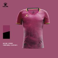 Kelme futbolo marškinėliai trumpomis rankovėmis vyrams Treniruočių marškinėliai Nauji V formos kaklo futbolo viršutiniai drabužiai Bėgimo sporto krepšinio pralaidūs orui greitai džiūstantys T-shirt S