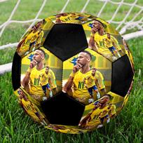 1 vnt. Neymar futbolo kamuolys Dydis 5 Salės futbolo kamuolys Madingas Spalvingas Žaidimas kieme - Puikiai tinka sporto gerbėjams Dovanai HE44 gray