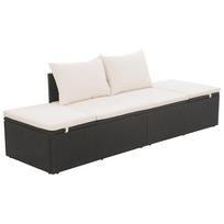 Garden Bed Black 195*60 cm Poly Rattan