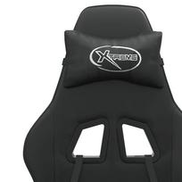 Gaming Chair with Footrest Black Artificial Leather