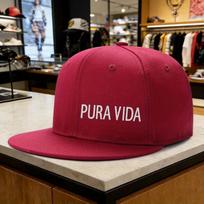 Pura Vida Baseball Cap Polyester Snapback Flat Brim Hat Casual Outdoor Street Style Unisex One Size
