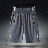 Vyriški greitai džiūstantys kvėpuojantys sportiniai šortai Elastingas juosmuo su užtrauktuko kišenėmis Atspindinčios juostelės Lengvi 3XL dydis One Size black