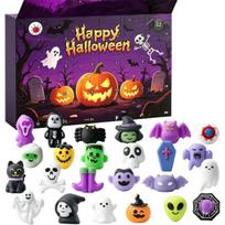 DYS Halloween Advent Calendar, 24 Days Countdown Calendar with Pcs Slow Rising Squeeze Toys, Scary Collectible Dolls Gifts for Kids, Party Favors A