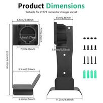 EV Charger Holder Wall Mounted Electric Vehicle Charging Cable Hook for J1772 Mobile Charger Cable Organizer Charger Accessories