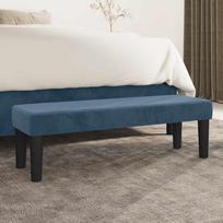 Bench, Dark Blue, 100X30X30 Cm, Upholstered in Velvet
