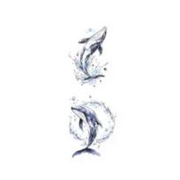Jumping Whale Waterproof Temporary Tattoo Stickers Eco-Friendly Ink 1/2 Sheets for Arm Leg Music Festival Decoration A