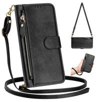 Wallet Phone Case for OPPO Find X5 PRO with Zipper Card Holder, Detachable Strap, Kickstand, Magnetic Closure juoda