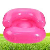 Inflatable Chairs Portable Soft Lounger Air Sofa Camping Inflatable Couch For Outdoor Travel Beach Pool Movie Night Reading rožinė