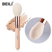 BEILI Pink Powder Highlight skaistalų šepetėlis ožkos plaukams akių šešėlių makiažo šepetėliai Crease Eye Blending Short Shader antakių makiažo šepetėlis beige