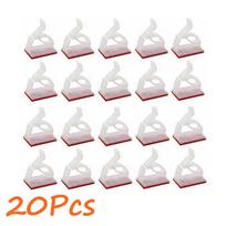 20 vnt Kabelių spaustukai Lipnus laido valdymas Juodos vielos laikiklis Organizatoriaus spaustukas Lipnus automobilinis laido spaustuko priedai 20 Pcs White