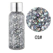 Naujas Holographic Mermaid Glitter akių šešėlių gelis kūnui veidui Liquid Loose Sequins Pigments Makiažo kremas Festivalio brangakmeniai 1